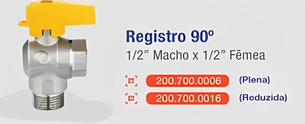 Registro 90º 1/2 Macho x 1/2 Fêmea