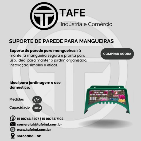 SUPORTE DE PAREDE PARA MANGUEIRAS