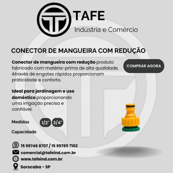 CONECTOR DE MANGUEIRA COM REDUÇÃO